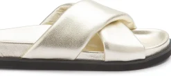 Sandalen|Pantoletten|Horsch Schuhe Pantolette in Übergrößen Gold