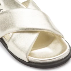 Sandalen|Pantoletten|Horsch Schuhe Pantolette in Übergrößen Gold