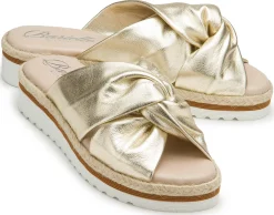 Sandalen|Pantoletten|Horsch Schuhe Pantolette in Übergrößen Gold