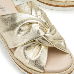 Sandalen|Pantoletten|Horsch Schuhe Pantolette in Übergrößen Gold