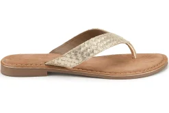 Sandalen|Pantoletten|Horsch Schuhe Pantolette in Übergrößen Gold