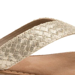 Sandalen|Pantoletten|Horsch Schuhe Pantolette in Übergrößen Gold