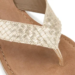 Sandalen|Pantoletten|Horsch Schuhe Pantolette in Übergrößen Gold