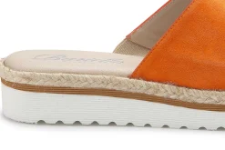Sandalen|Pantoletten|Horsch Schuhe Pantolette in Übergrößen Orange