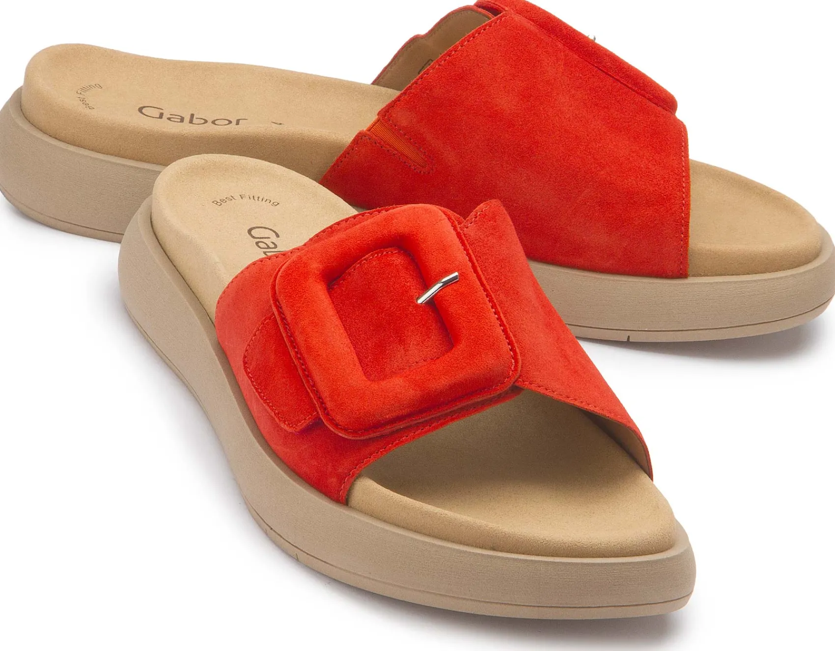 Sandalen|Pantoletten|Gabor Pantolette in Übergrößen Orange