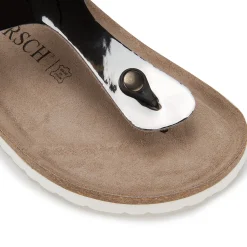 Zehentrenner|Sandalen|Horsch Schuhe Pantolette in Übergrößen Silber