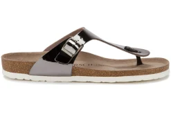 Zehentrenner|Sandalen|Horsch Schuhe Pantolette in Übergrößen Silber