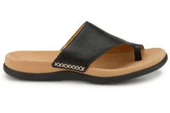 Zehentrenner|Sandalen|Gabor Pantolette in Übergrößen Schwarz