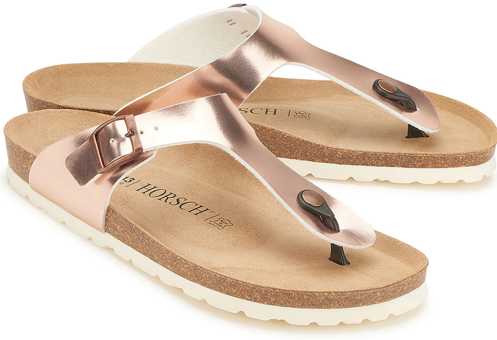 Zehentrenner|Sandalen|Horsch Schuhe Pantolette in Untergrößen Gold