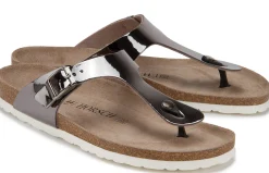 Zehentrenner|Sandalen|Horsch Schuhe Pantolette in Untergrößen Silber