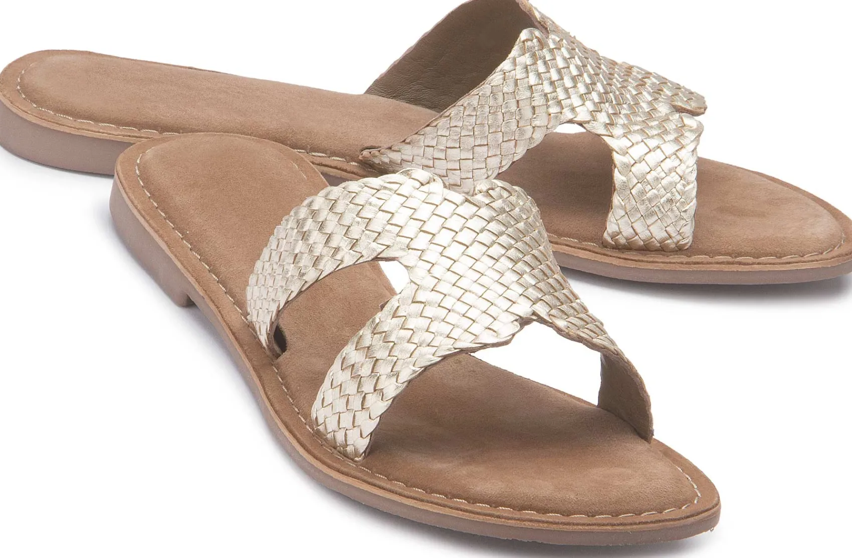 Sandalen|Pantoletten|Horsch Schuhe Pantolette in Untergrößen Gold