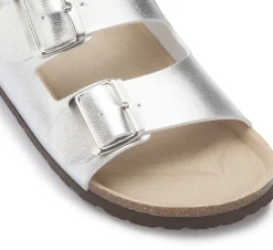 Sandalen|Pantoletten|Horsch Schuhe Pantolette in Untergrößen Silber