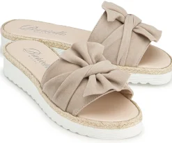 Sandalen|Pantoletten|Horsch Schuhe Pantolette in Untergrößen Beige