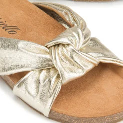 Sandalen|Pantoletten|Horsch Schuhe Pantolette in Untergrößen Gold