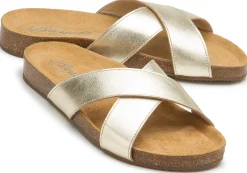Sandalen|Pantoletten|Horsch Schuhe Pantolette in Untergrößen Gold