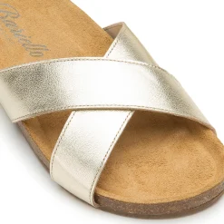 Sandalen|Pantoletten|Horsch Schuhe Pantolette in Untergrößen Gold