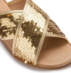 Sandalen|Pantoletten|Horsch Schuhe Pantolette in Untergrößen Gold