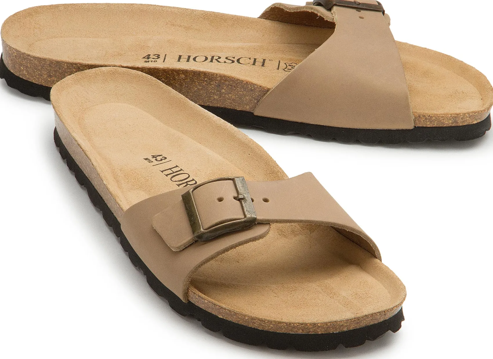 Sandalen|Pantoletten|Horsch Schuhe Pantoletten in Übergrößen Beige