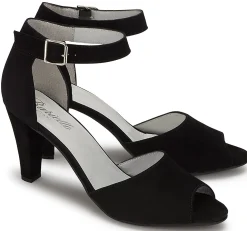 Sandalen|Pumps|Horsch Schuhe Peeptoes in Untergrößen Schwarz