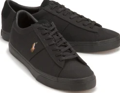 Sneaker|Schnürschuhe|Horsch Schuhe POLO Leinenschuh in Übergrößen Schwarz
