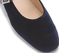 Ballerinas|Horsch Schuhe Samt-Ballerina in Übergrößen Blau