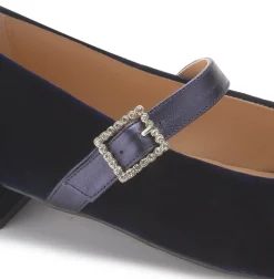 Ballerinas|Horsch Schuhe Samt-Ballerina in Übergrößen Blau