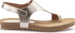 Zehentrenner|Sandalen|Horsch Schuhe Sandale in Übergrößen Silber/Gold