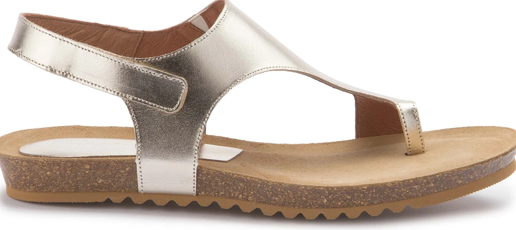 Zehentrenner|Sandalen|Horsch Schuhe Sandale in Übergrößen Silber/Gold