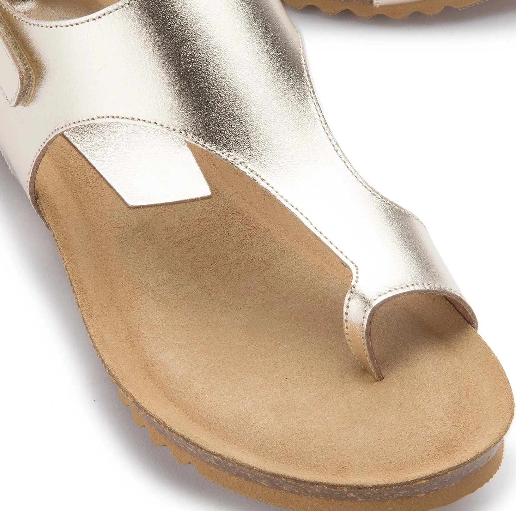 Zehentrenner|Sandalen|Horsch Schuhe Sandale in Übergrößen Silber/Gold