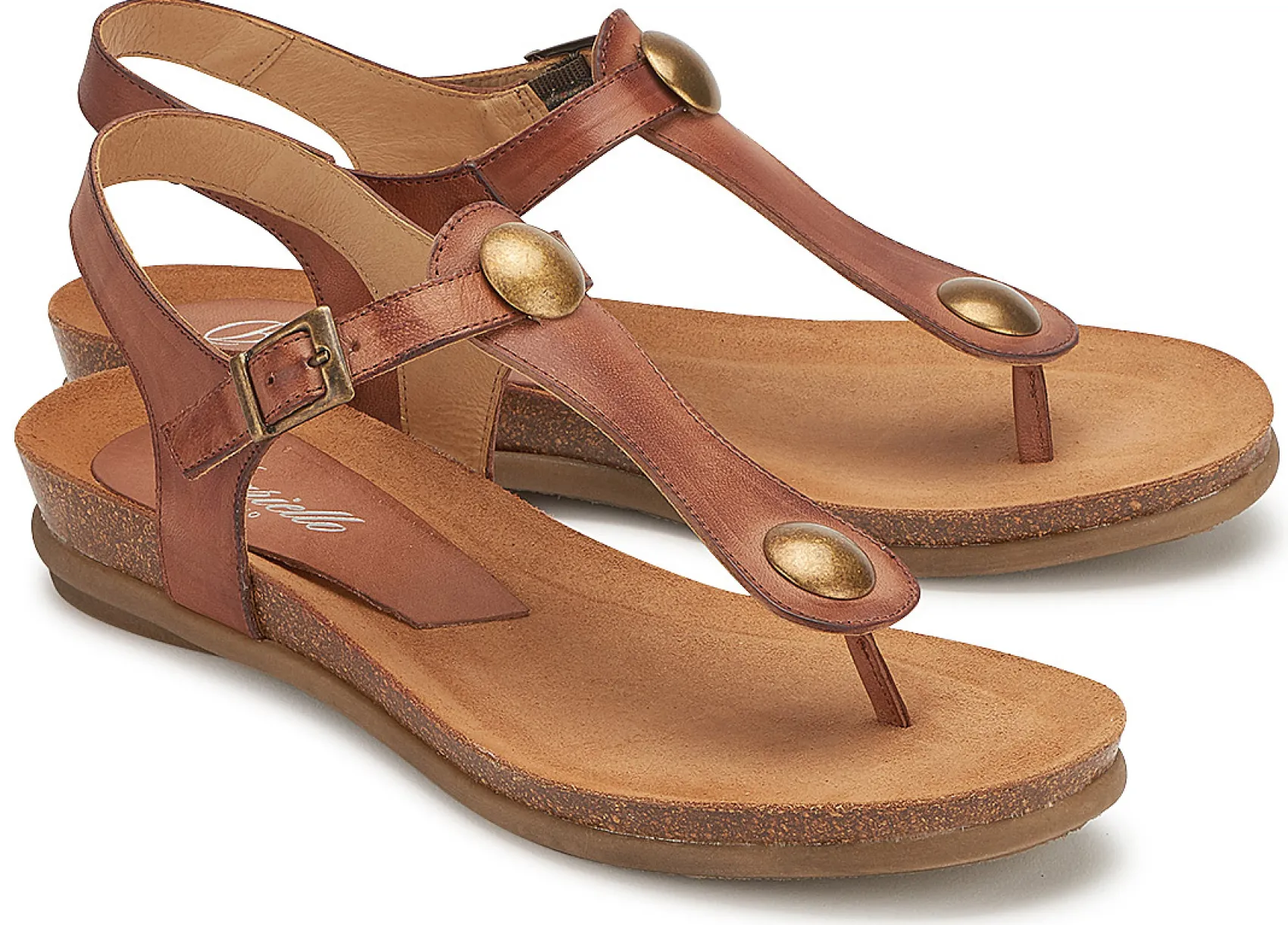 Zehentrenner|Sandalen|Horsch Schuhe Sandale in Übergrößen Braun