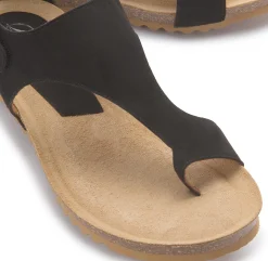 Zehentrenner|Sandalen|Horsch Schuhe Sandale in Übergrößen Schwarz