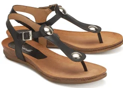 Zehentrenner|Sandalen|Horsch Schuhe Sandale in Übergrößen Schwarz