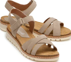 Sandalen|Pantoletten|Horsch Schuhe Sandale in Untergrößen Beige