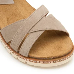 Sandalen|Pantoletten|Horsch Schuhe Sandale in Untergrößen Beige