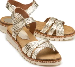 Sandalen|Pantoletten|Horsch Schuhe Sandale in Untergrößen Gold