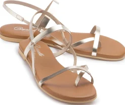 Zehentrenner|Sandalen|Horsch Schuhe Sandalen in Übergrößen Silber