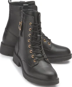 Stiefeletten|Fitters Schnürboot in Übergrößen Schwarz