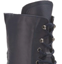 Stiefeletten|Horsch Schuhe Schnürboot in Übergrößen Blau