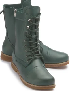 Stiefeletten|Horsch Schuhe Schnürboot in Übergrößen Grün