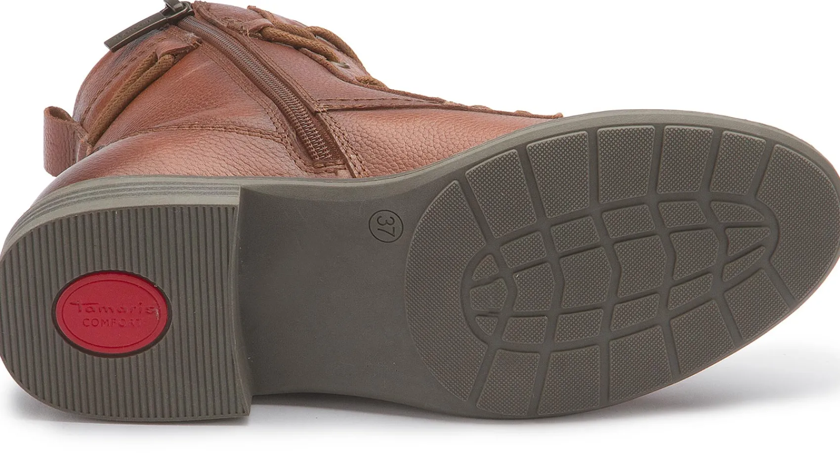 Stiefeletten|Tamaris Schnürboot in Übergrößen Braun