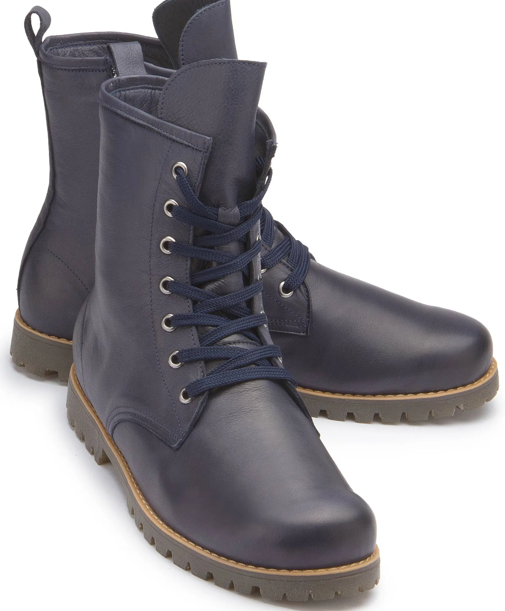 Stiefeletten|Boots|Horsch Schuhe Schnürboot in Übergrößen Blau