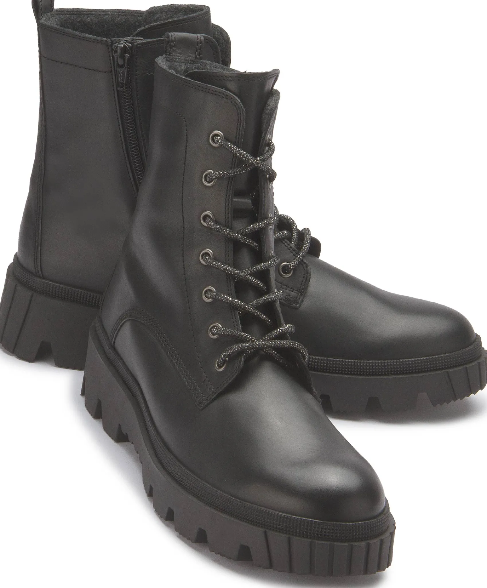Stiefeletten|Boots|Gabor Schnürboot in Übergrößen Schwarz