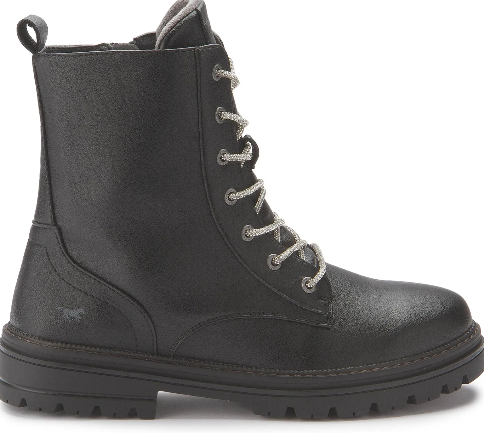 Stiefeletten|Mustang Damen Schnürboot in Übergrößen Schwarz