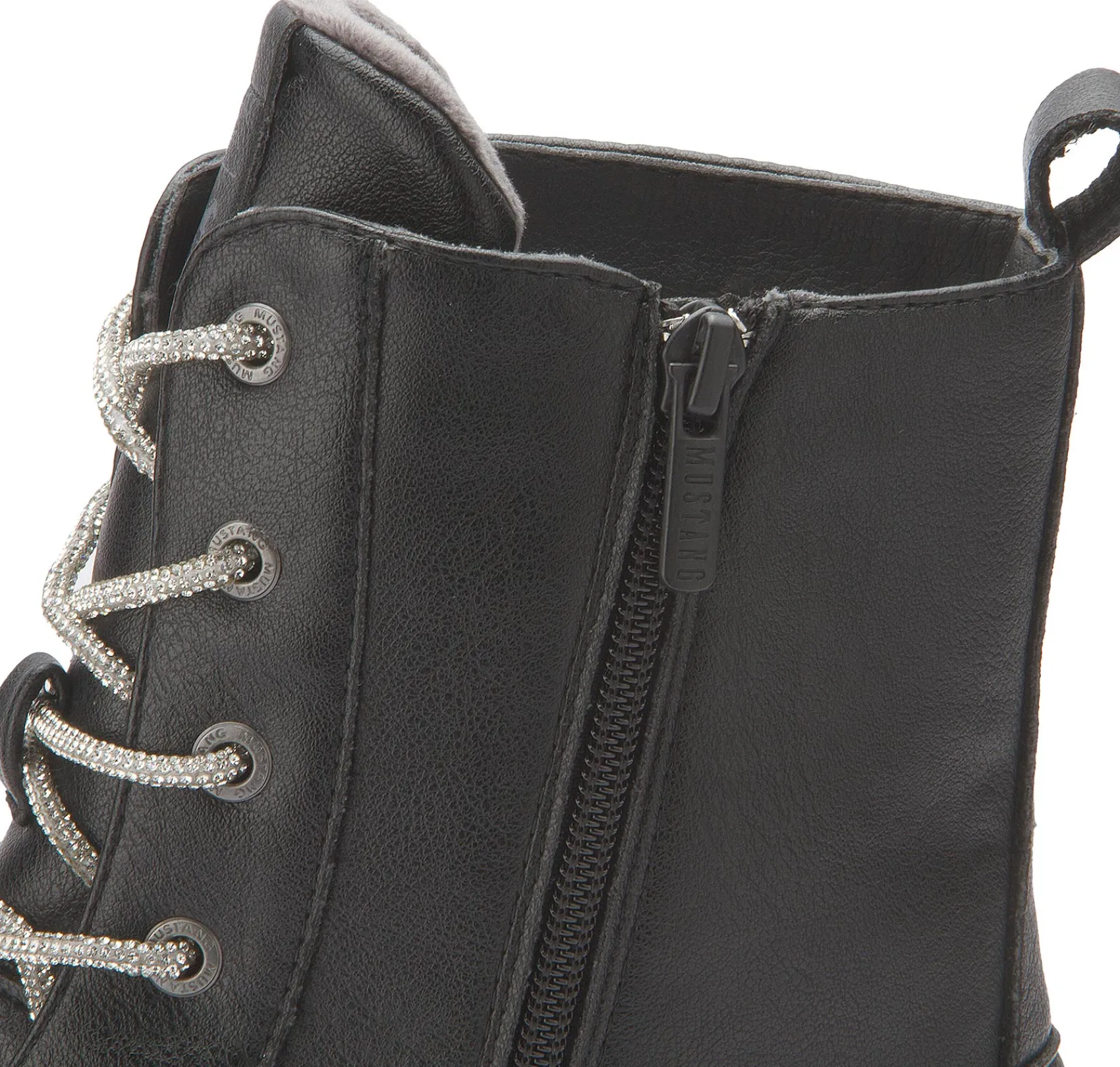 Stiefeletten|Mustang Damen Schnürboot in Übergrößen Schwarz