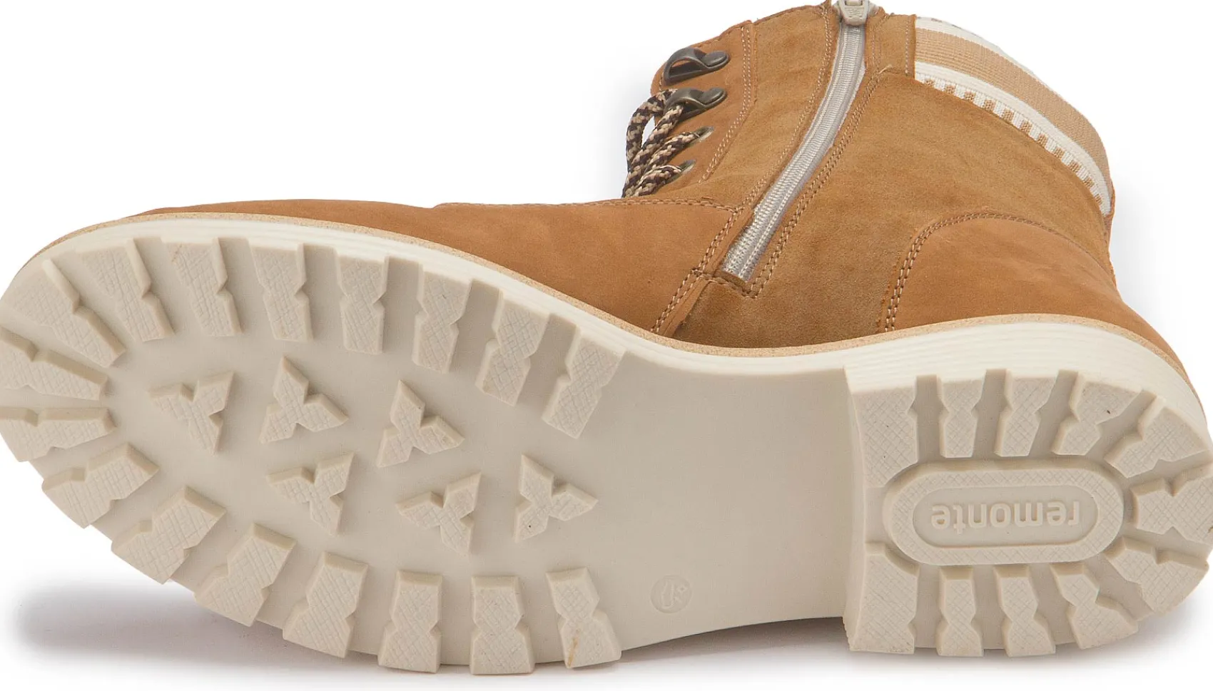 Stiefeletten|Boots|Remonte Schnürboot in Übergrößen Braun