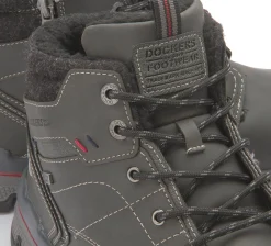 Stiefeletten|Schnürschuhe|Dockers Schnürboot in Übergrößen Schwarz