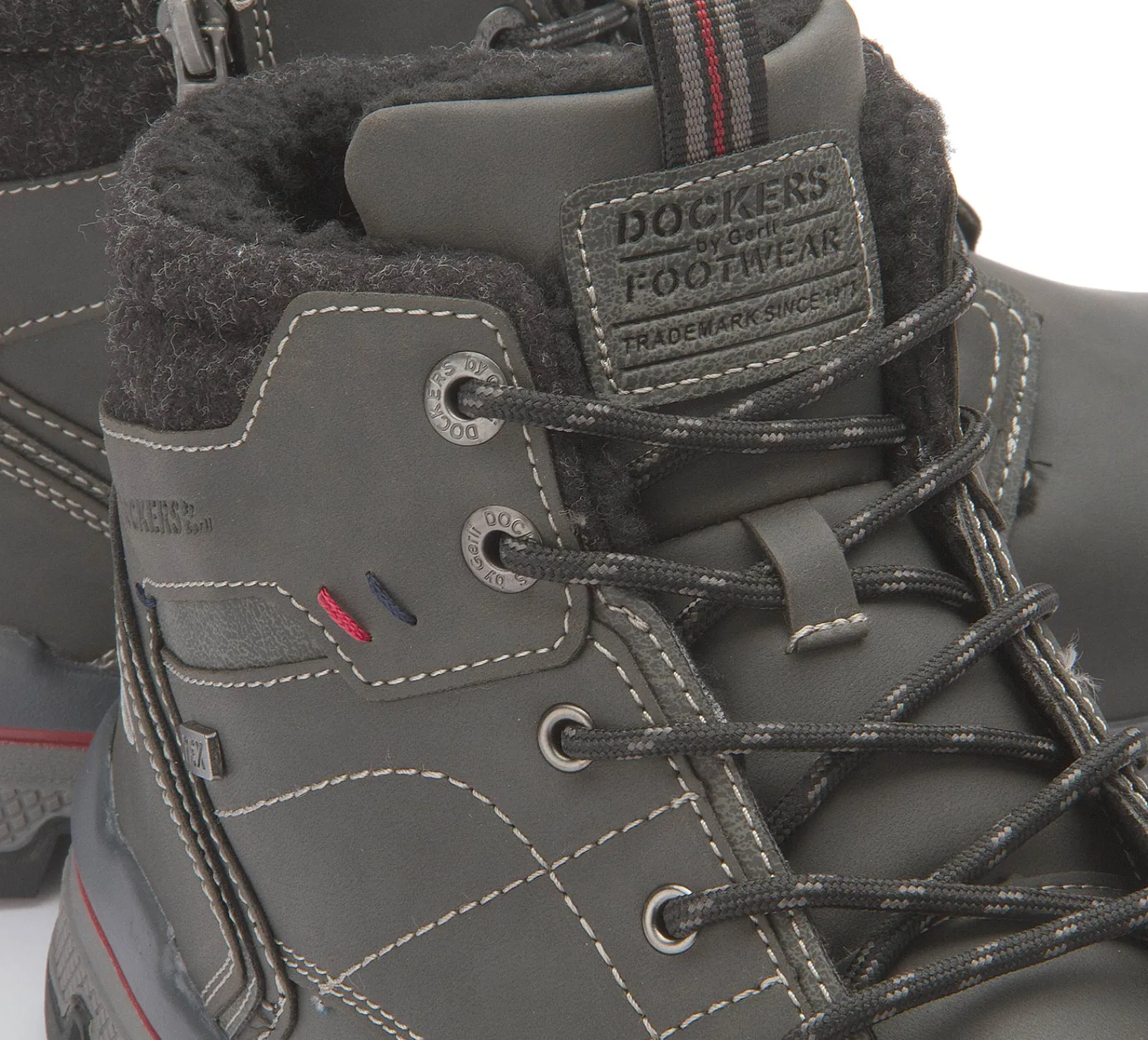 Stiefeletten|Schnürschuhe|Dockers Schnürboot in Übergrößen Schwarz