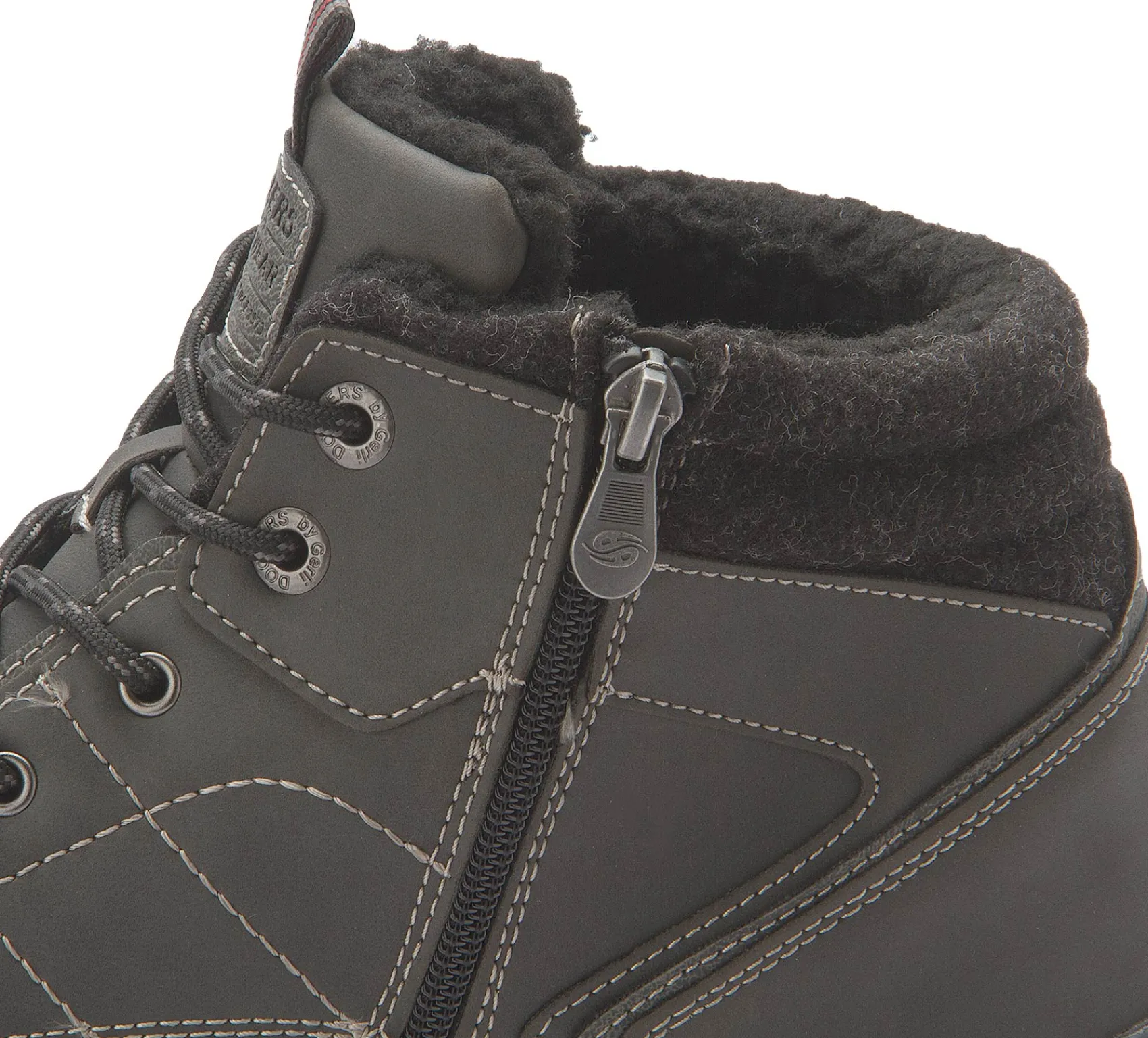 Stiefeletten|Schnürschuhe|Dockers Schnürboot in Übergrößen Schwarz