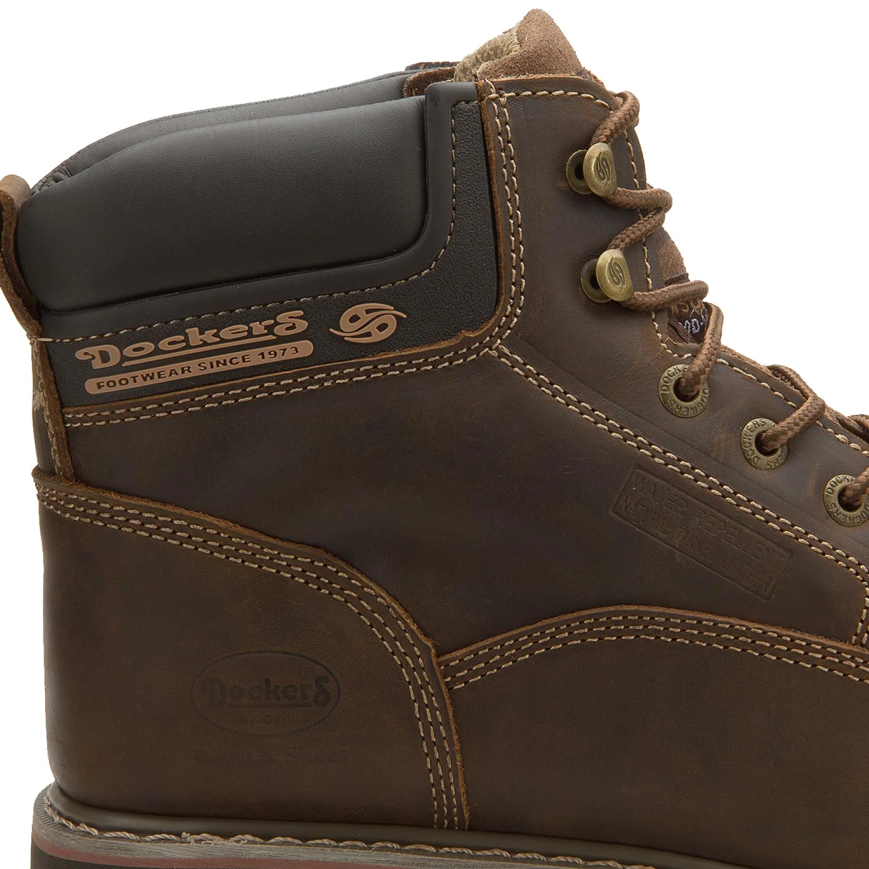 Stiefeletten|Boots|Dockers Schnürboot in Übergrößen Braun