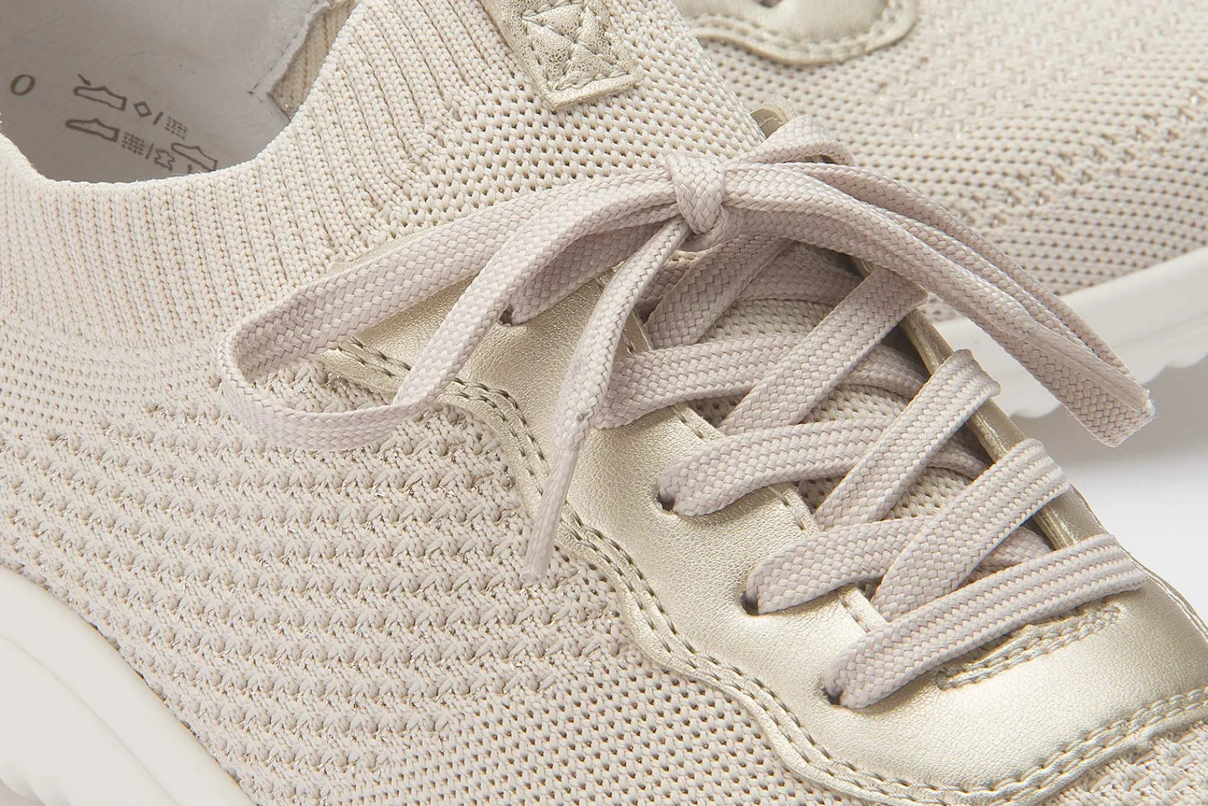 Schnürschuhe|Sneaker|Remonte Schnürschuh in Übergrößen Beige